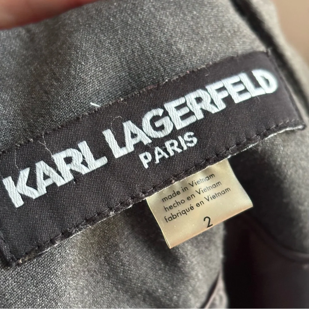 Gray Fitted V Neck Suede Suit Jacket Blazer Size 2 - Picture 7 of 8